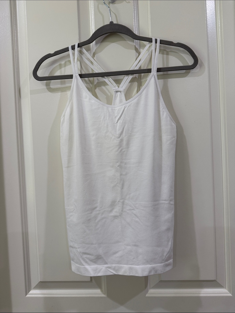 Shimera White Double-Strap Camisole with Crisscross Back